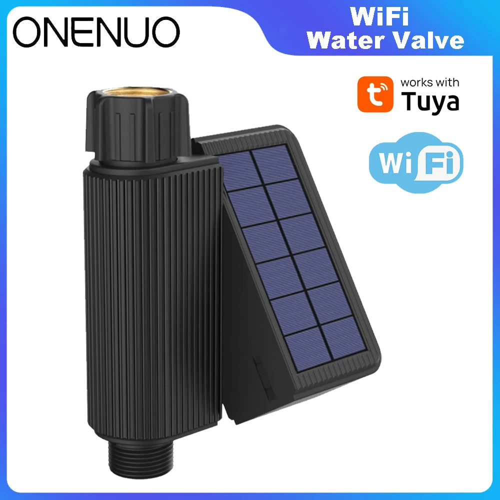 Tuya Smart Wifi Watering Timer Solar Energy Sprinkler Drip Irrigation System Built-in Water Flow Recorder Water Controller
