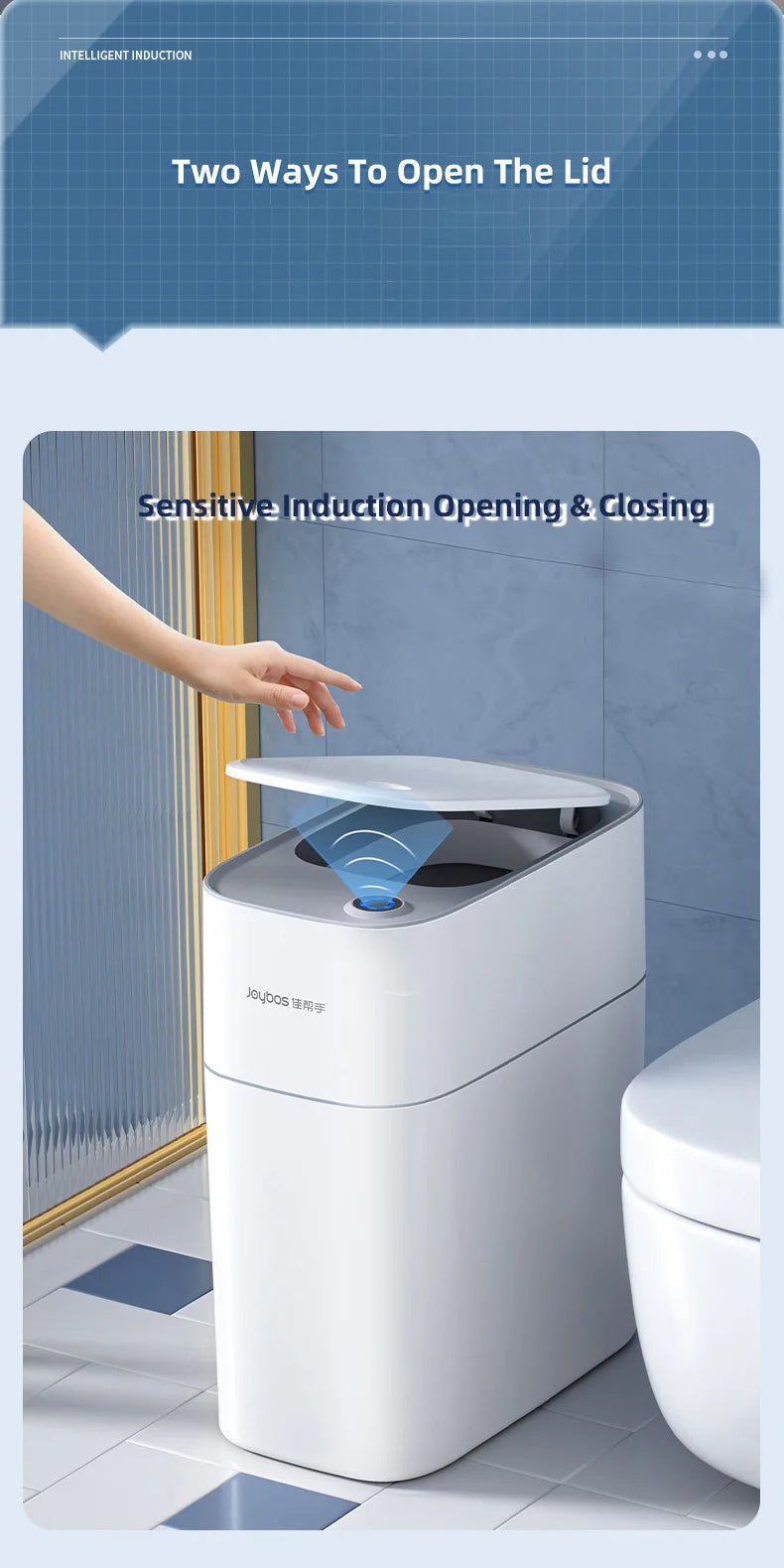 Smart Bathroom Electronic 15l Automatic Sensor  Without White Home basket for domestic toilets and bathrooms