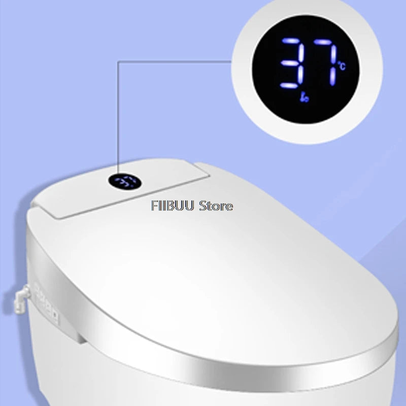 Smart Bidet Toilet Seat Cover for Elongated Toilets Heated Seat Slow Close Warm Dryer Rear Front Wash Warm Water Remote Control