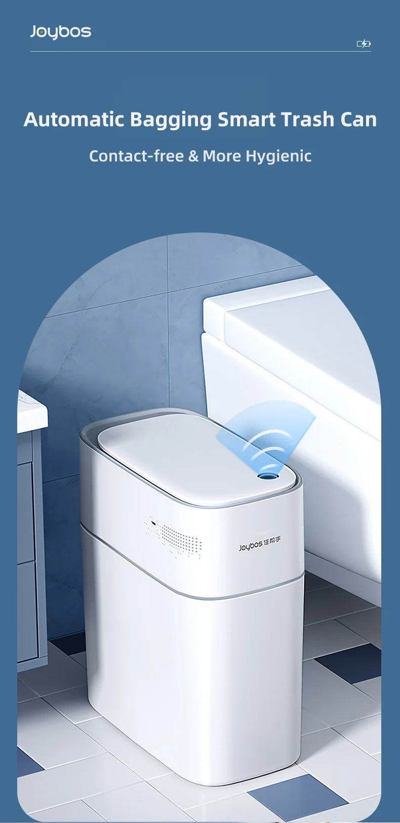 Smart Bathroom Electronic 15l Automatic Sensor  Without White Home basket for domestic toilets and bathrooms