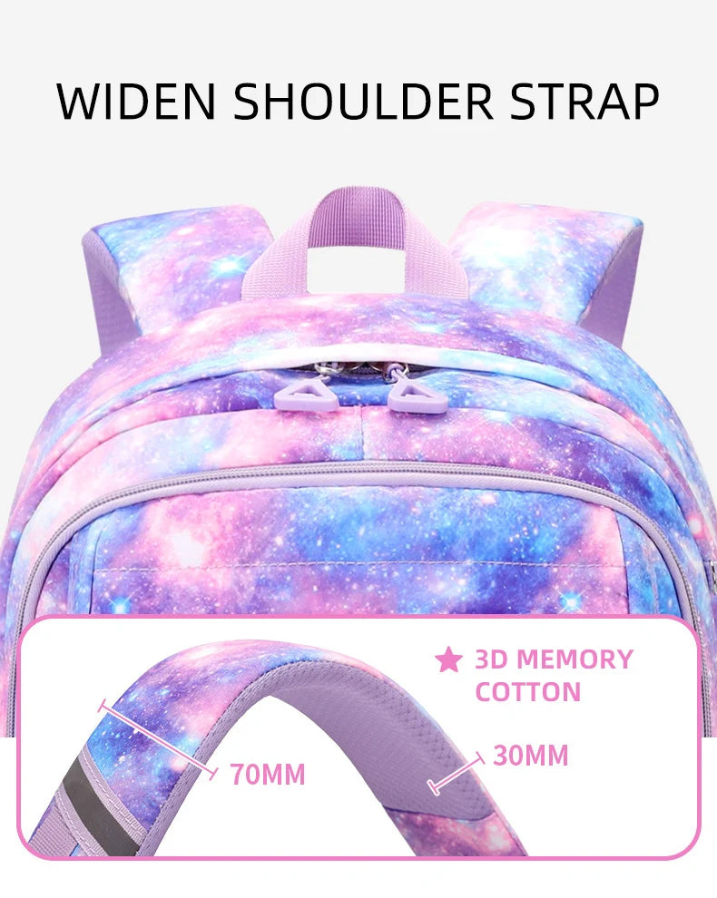 Backpack for School 3Pcs School Bag with Lunch Box and Pencil Bag Travel Backpack Bookbag for  Middle School Teens Girls