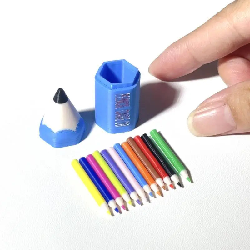 10/12Pcs Miniature School Supplies Toy Set for Kids Includes Colored Pens Mini Pencils Dollhouse School Accessory Props