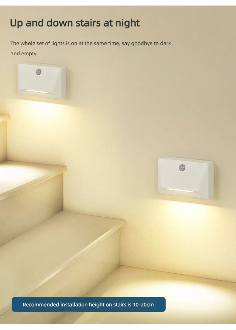 Smart Motion Activated Wall Light - 2200mAh USB-C Fast Charge, 3 Adjustable Brightness, Multi-Device Link for Indoor/Outdoor Security Lighting