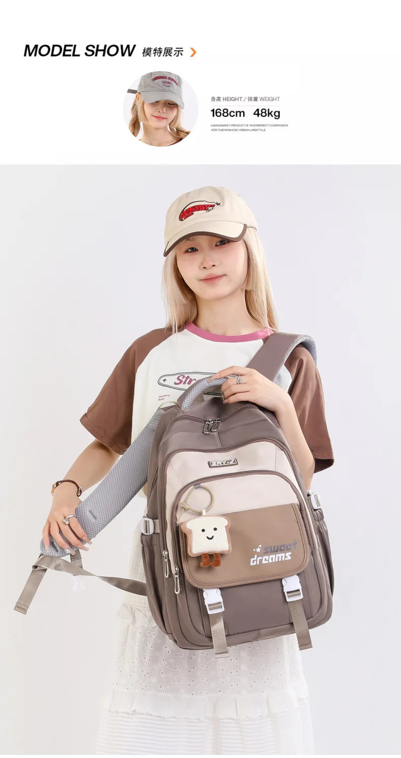 School Backpacks For Girls Large Capacity Middle School Backpack Lightweight Travel Bag School Bookbag College Student Backpack