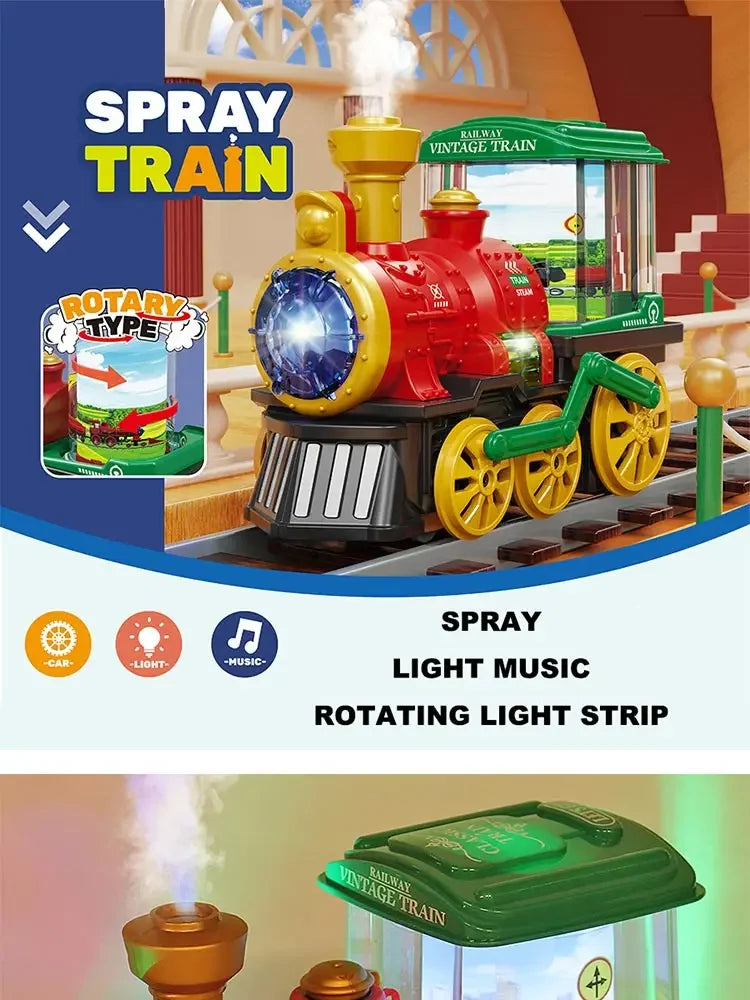 Train Toy for Toddlers 3-5, Trucks Locomotive Electric Steam Engine with Smoke, Light & Sound, Toddler Toy Trucks for Boys Gift