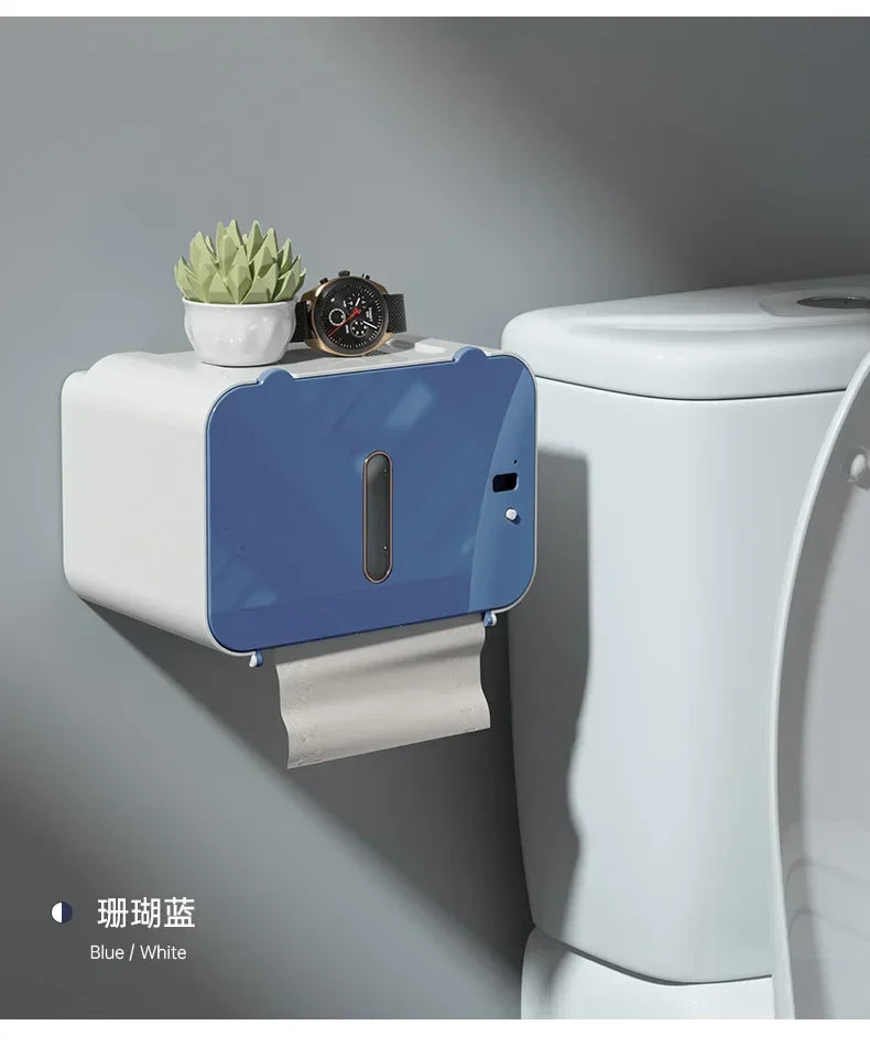 Smart tissue box USB charging automatic induction paper output bathroom paper roller toilet paper holder toilet accessories