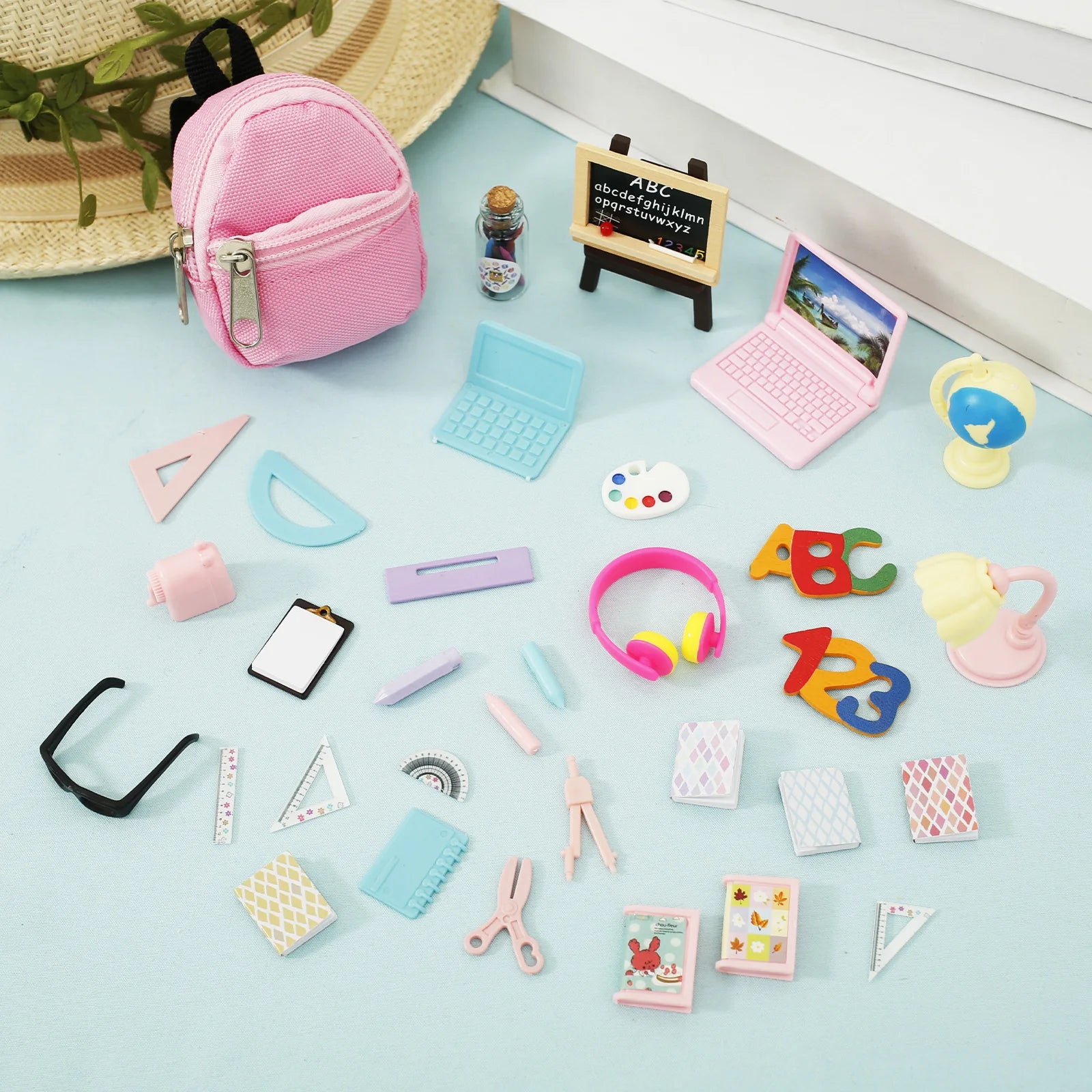 Mini School Supplies Cute Doll Bag Toys Decorative Dollhouse Study Tool School Accessories Adorable Mini School Accessories