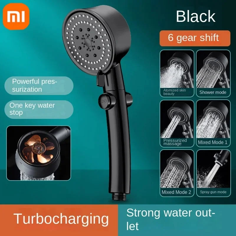 Xiaomi Shower Head 6 Modes Water Saving Adjustable High Pressure Showerhead Handheld Spray Hangable Bathroom Accessories
