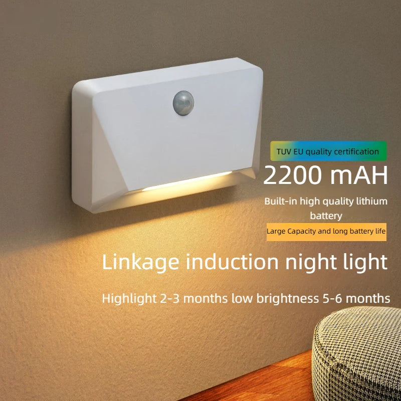 Smart Motion Activated Wall Light - 2200mAh USB-C Fast Charge, 3 Adjustable Brightness, Multi-Device Link for Indoor/Outdoor Security Lighting