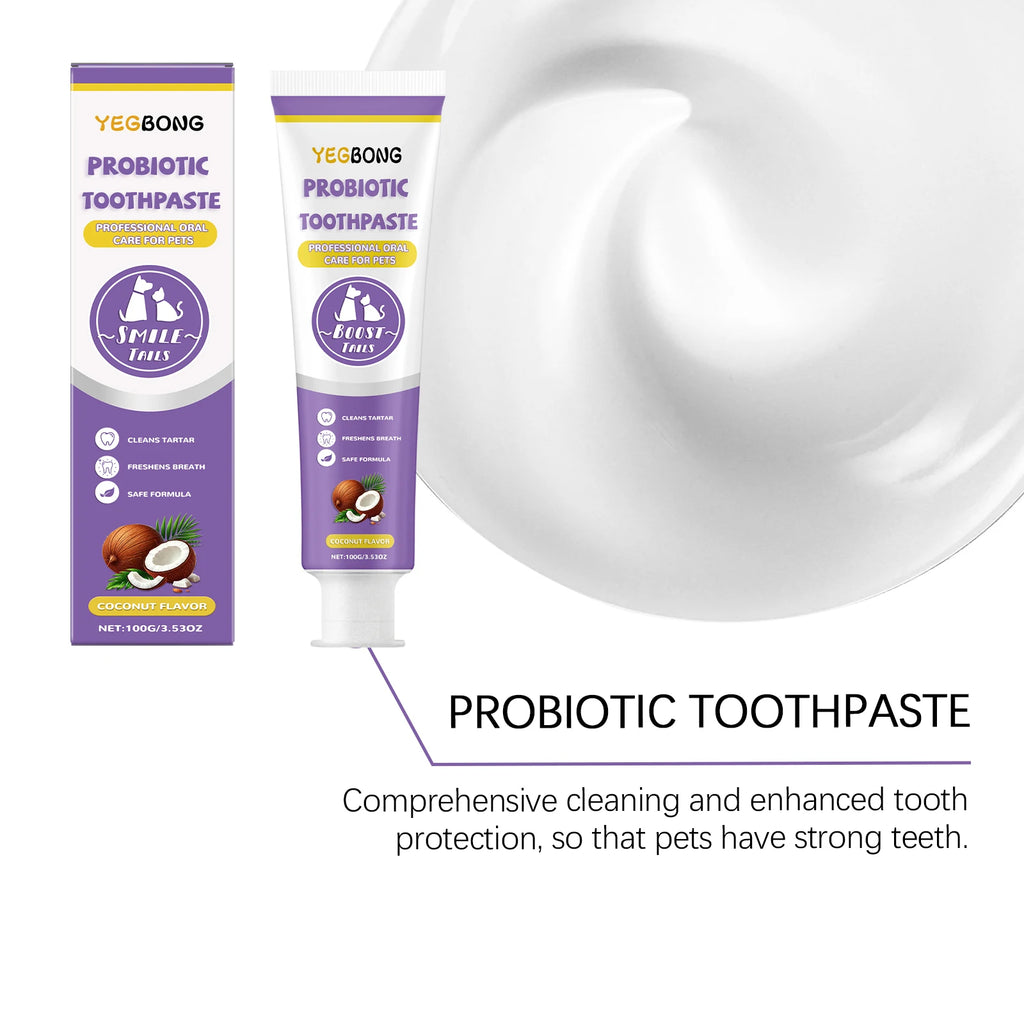 Probiotic Toothpaste for Pets:Eliminates Plaque,Freshens Breath,Gentle Teeth Cleaning&Oral Care,Shared by All Household Pets