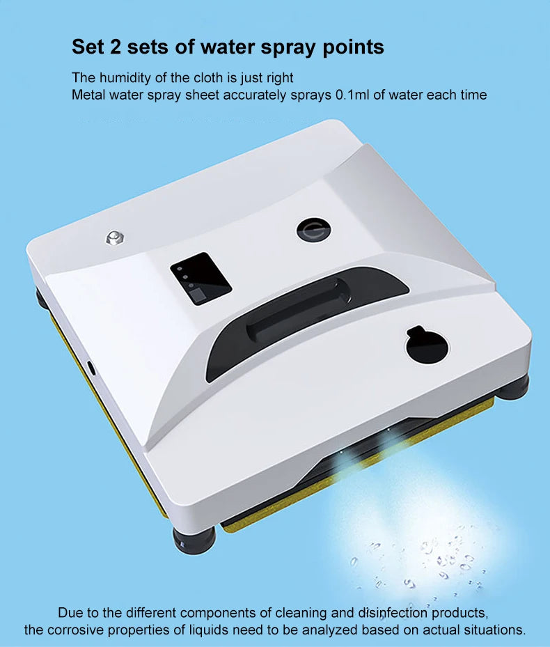 2024 New Intelligent Water Spray Window Cleaning Robot Home Fully Automatic Electric Remote Control Window Cleaning Tool