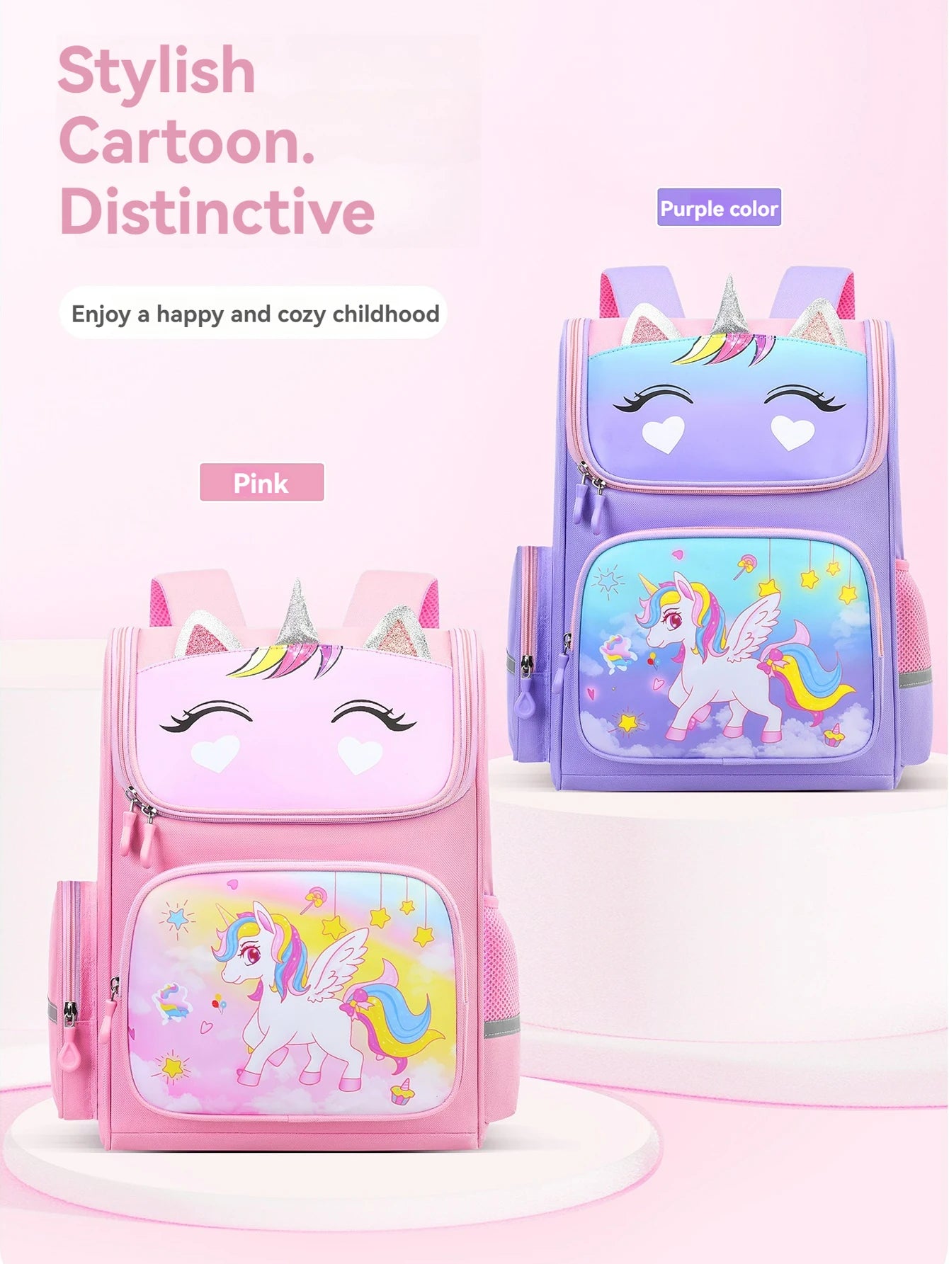 Children's elementary school students schoolbag girls 1, 2, 3, 4, 5, 6 grades 6-12 years old shoulders backpack cute waterproof