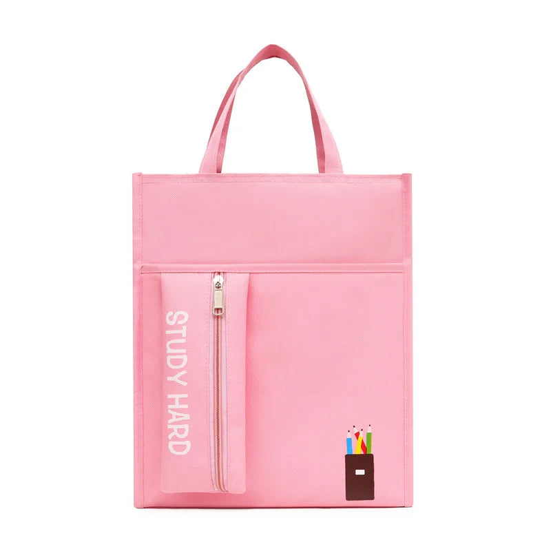 School supplies student tote bag children art bag document bag pink canvas tutoring bag school-bags-for-girls Tutorial Bags