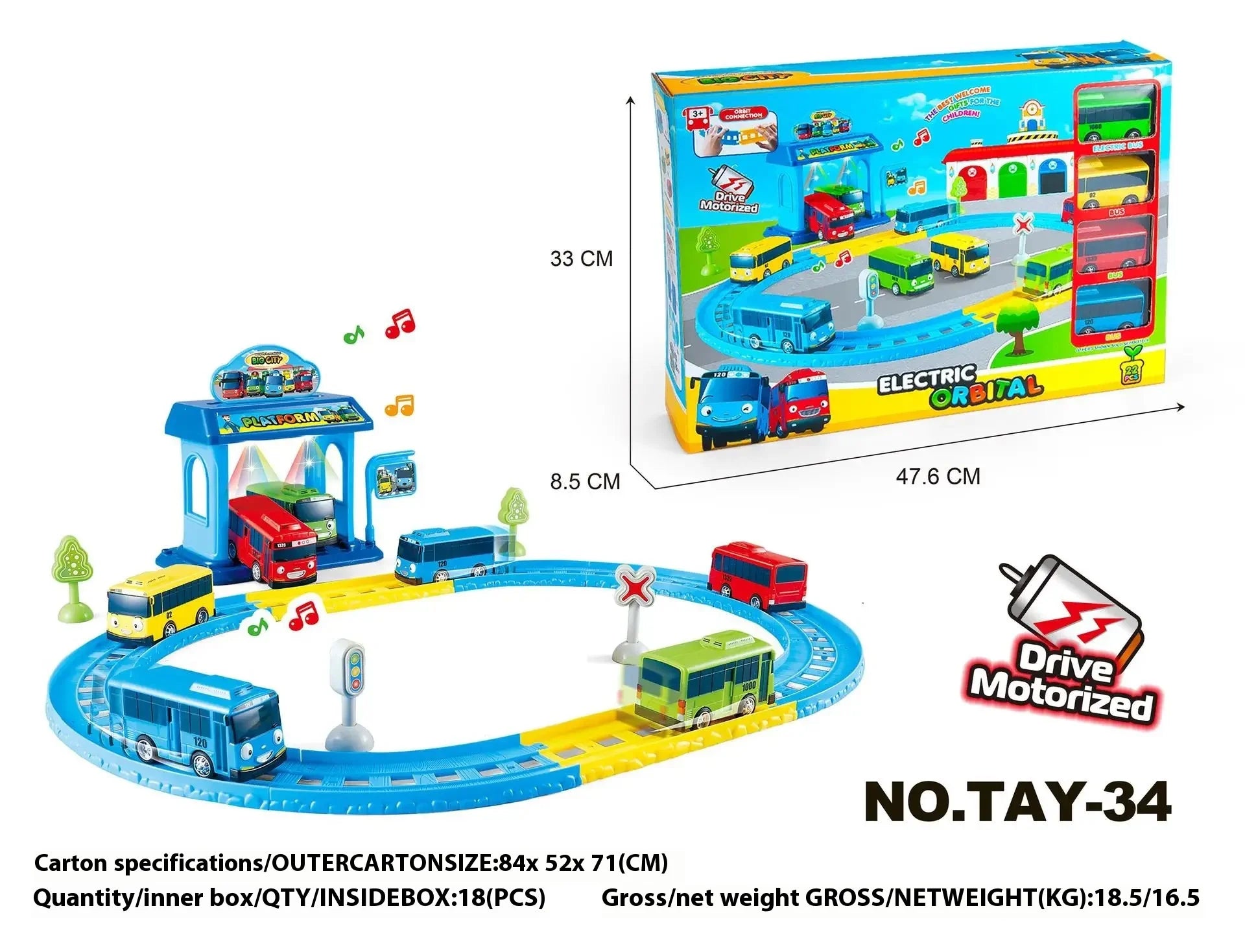 Korean Tayo The Little Bus Slingshot & Pull-Back Car Diy Track Toy Set Tayo Cartoon Car Toy Collection Car Model Christmas Gifts