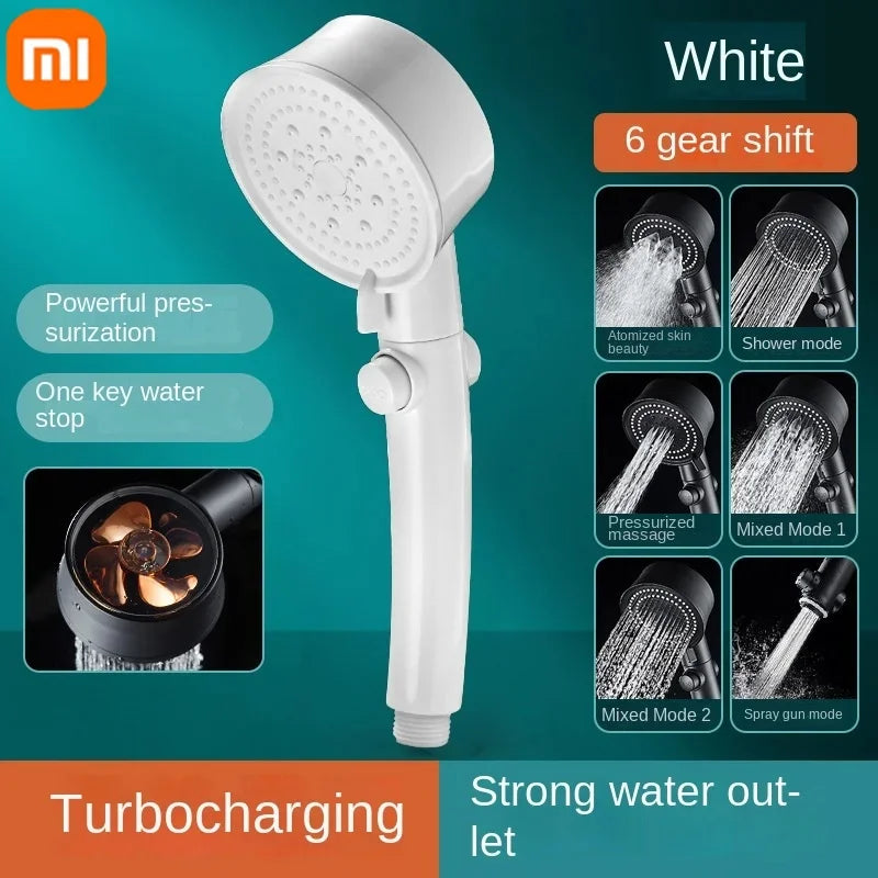 Xiaomi Shower Head 6 Modes Water Saving Adjustable High Pressure Showerhead Handheld Spray Hangable Bathroom Accessories