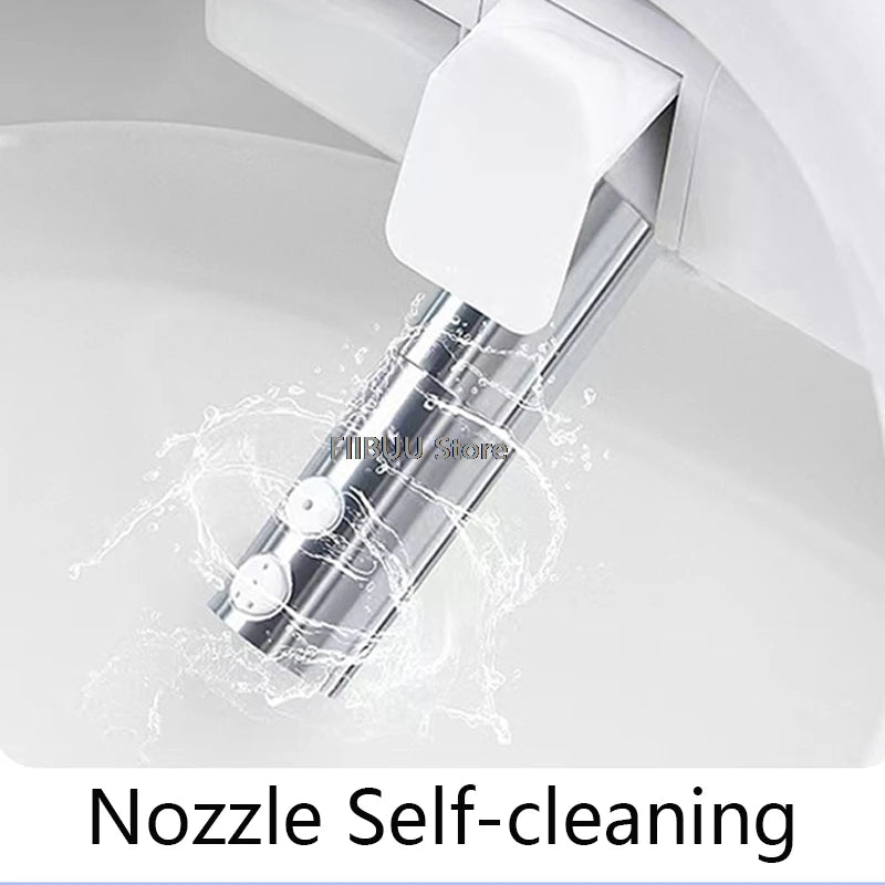 Smart Bidet Toilet Seat Cover for Elongated Toilets Heated Seat Slow Close Warm Dryer Rear Front Wash Warm Water Remote Control