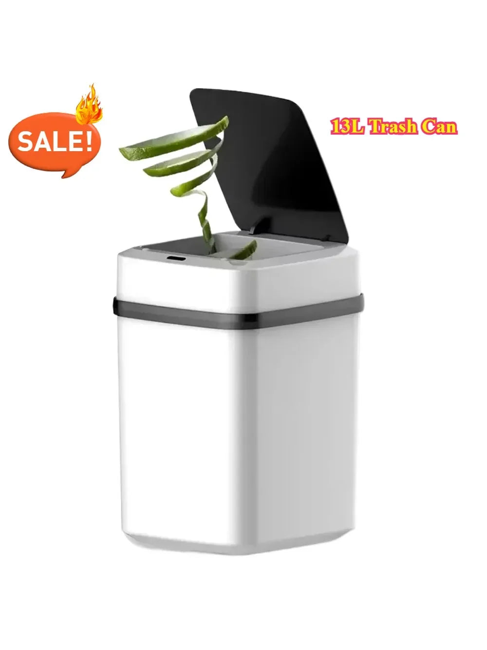Hot Kitchen Trash Bin 13L Bathroom Touch Trash Can in The Toilet Smart Garbage Bucket Waste Bins Dustbin Smart Trash Can Kitchen