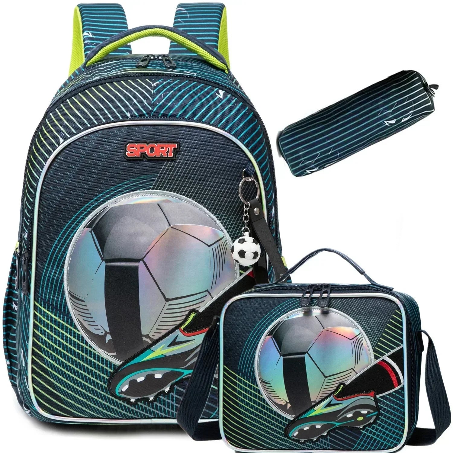 3PCS School Backpack for Boys Durable Elementary Student Backpack Large Capacity Bookbag Lightweight Mochila Back To School Bag