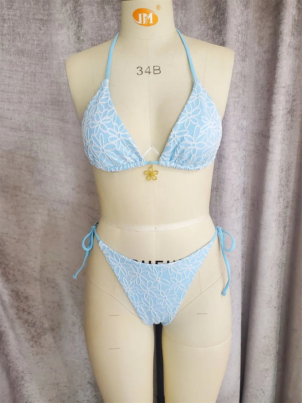 Para Praia Thong Swimsuit Women Halter Micro Bikini Set 2025 Floral Swimwear Brazilian Bathing Suit Beachwear