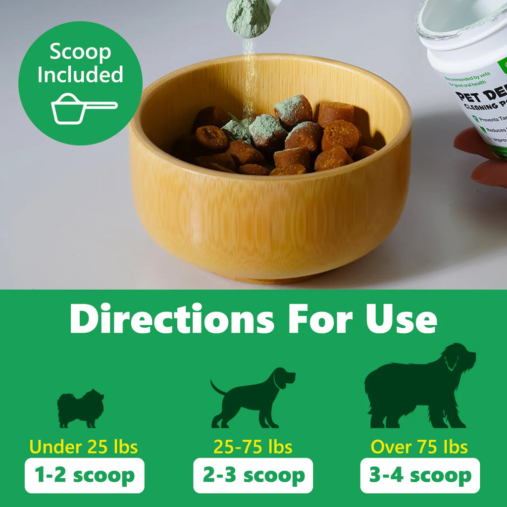 Pets Dental Clean Powder Recommended by vets for good oral health Reduces Plaque Prevents Tartar Improves Breath with Probiotics