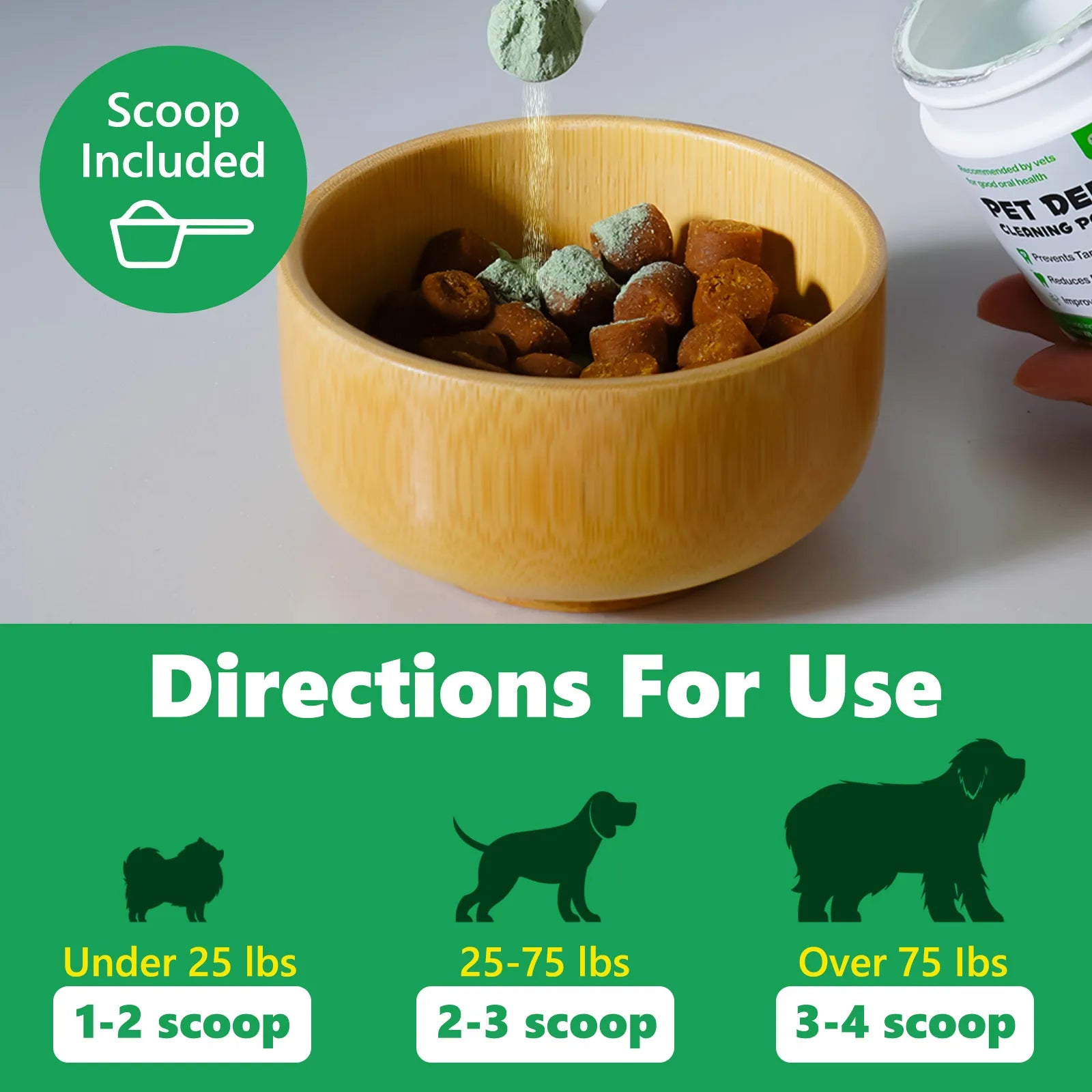 Pets Dental Clean Powder Recommended by vets for good oral health Reduces Plaque Prevents Tartar Improves Breath with Probiotics