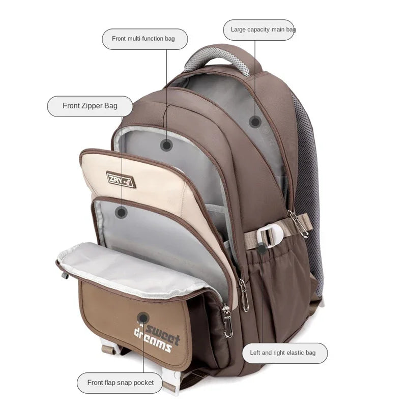 School Backpacks For Girls Large Capacity Middle School Backpack Lightweight Travel Bag School Bookbag College Student Backpack