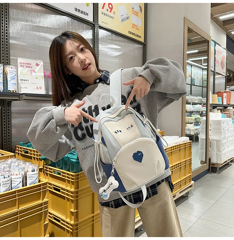 Student's Backpacks Korean Simple Versatile Fashionable Casual Cute Schoolbags High Quality Large Capacity Travel Backpacks