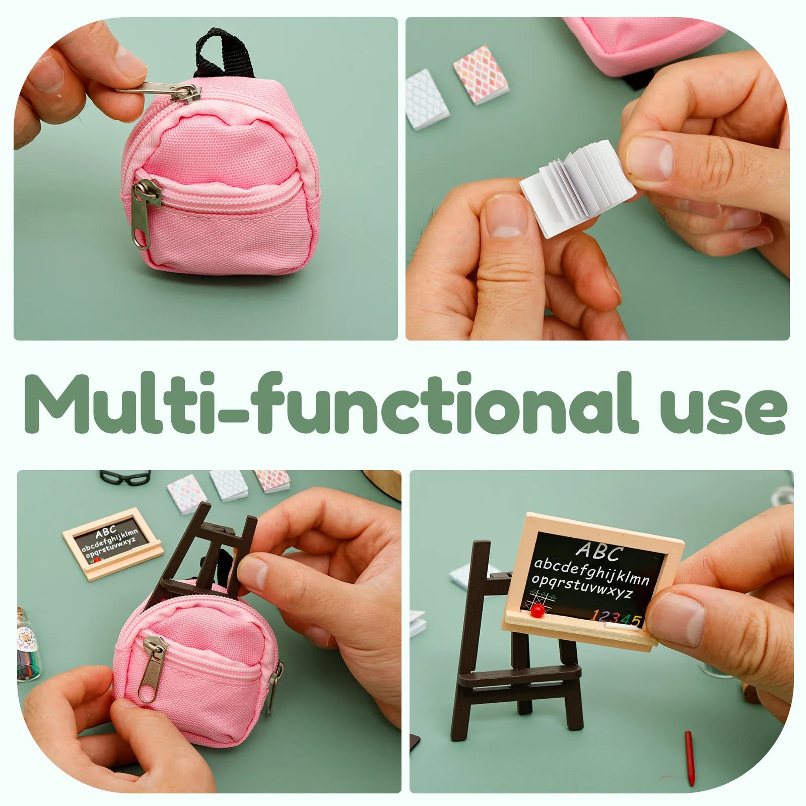 Mini School Supplies Cute Doll Bag Toys Decorative Dollhouse Study Tool School Accessories Adorable Mini School Accessories