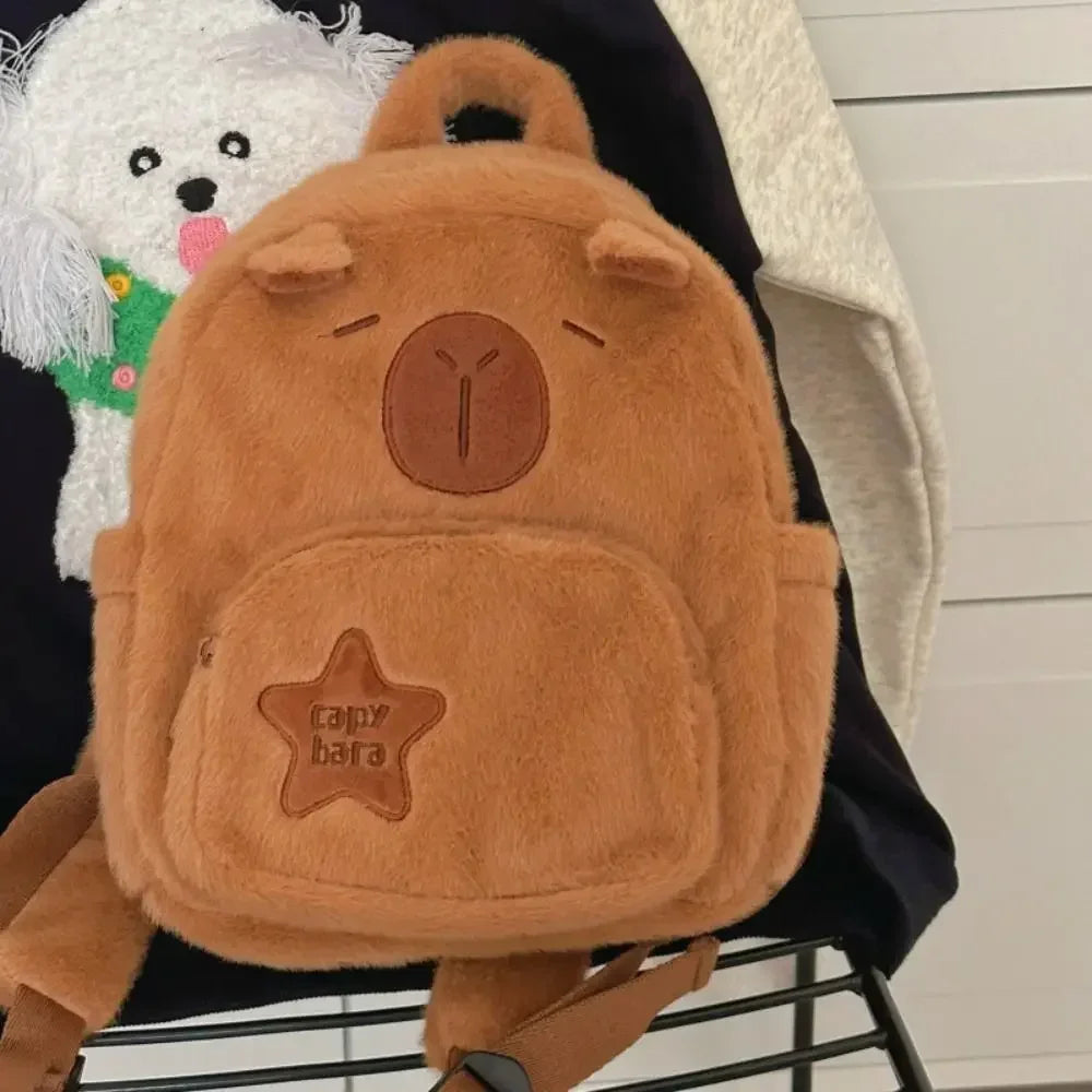 Large School backpack Kawaii Capybara Plush Versatile Cartoon Funny Capibala Crossbody Bags back to school anime