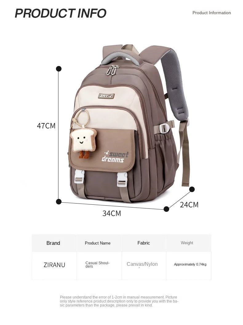 School Backpacks For Girls Large Capacity Middle School Backpack Lightweight Travel Bag School Bookbag College Student Backpack