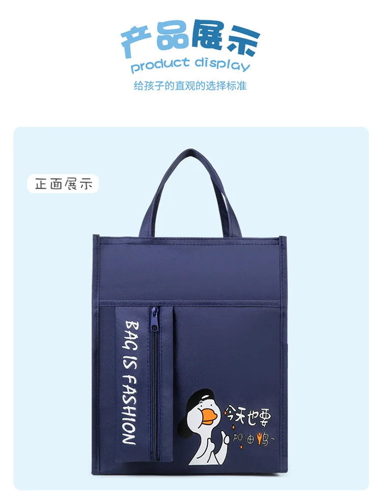 School supplies student tote bag children art bag document bag pink canvas tutoring bag school-bags-for-girls Tutorial Bags