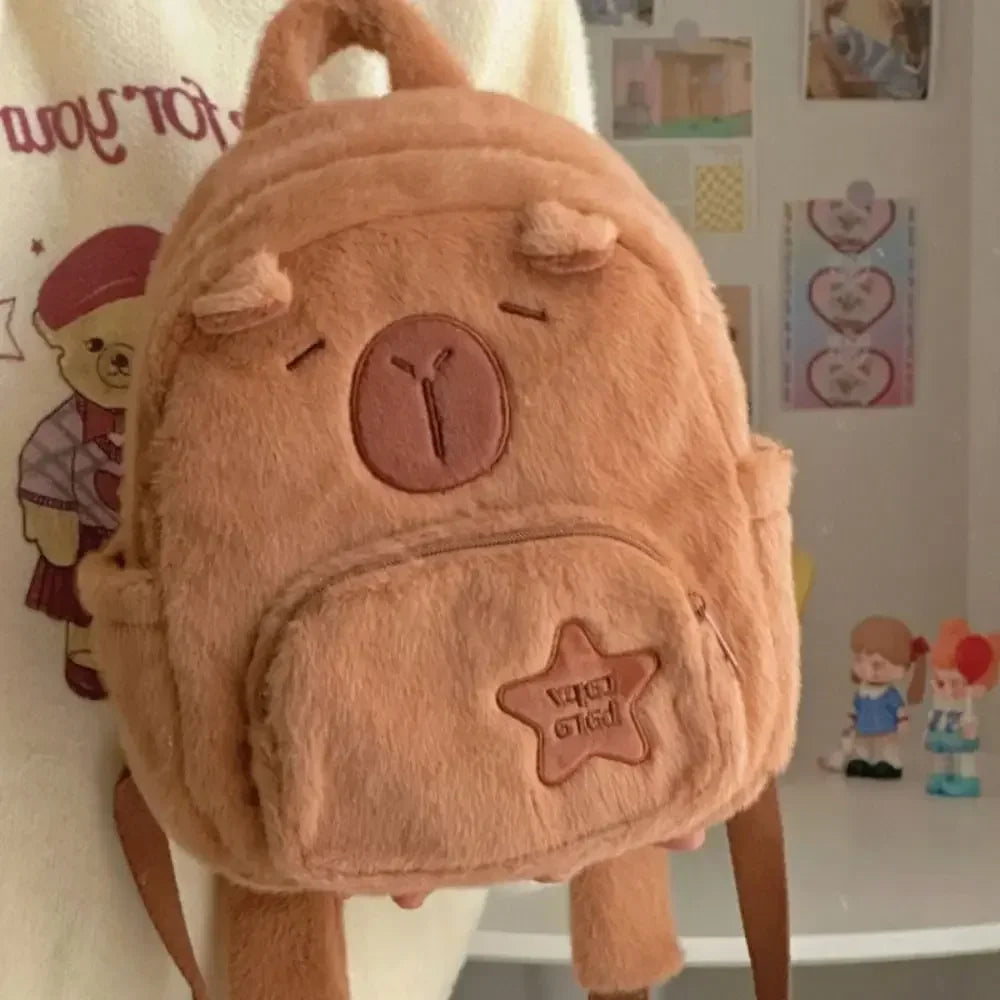 Large School backpack Kawaii Capybara Plush Versatile Cartoon Funny Capibala Crossbody Bags back to school anime