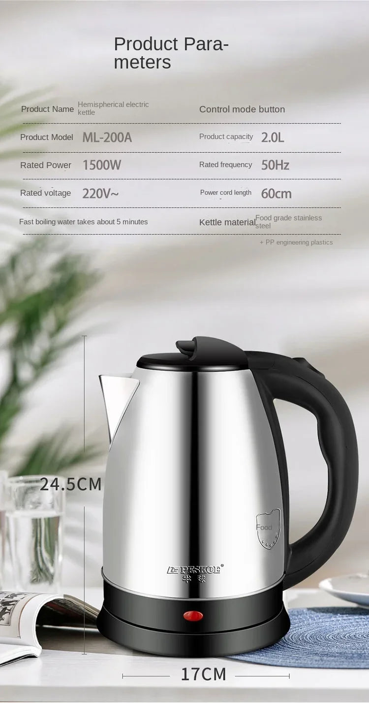 Electr Water Kettle For Tea 2L Electric Kettle Electric Teapot Water Boiler 2000W Tea Maker Cup Thermal Electric Tea Maker