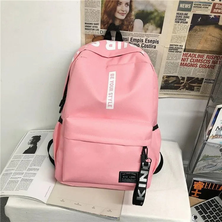 Fashion trend backpack backpack for men and women junior high school high school student bag large capacity korean version of th