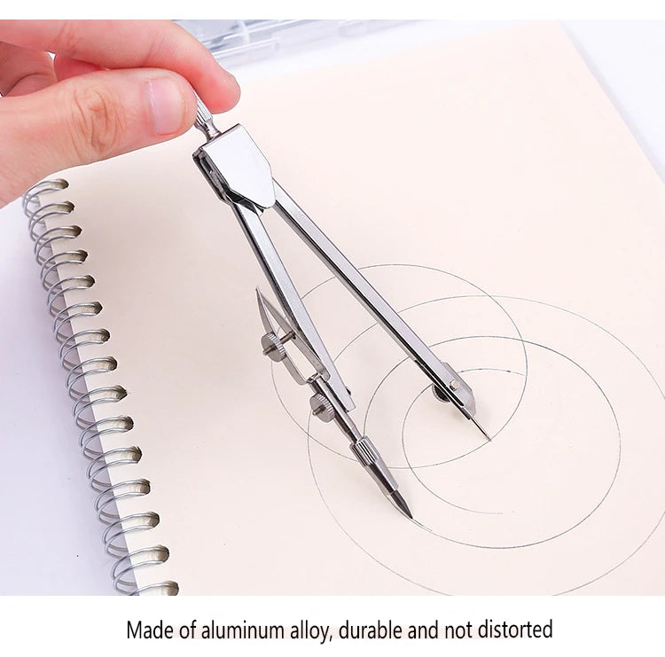 School Supplies for Student Stationery (Included Box) Classroom Stainless Steel Drawing Compass Math Geometry Tools for Circles