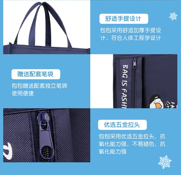 School supplies student tote bag children art bag document bag pink canvas tutoring bag school-bags-for-girls Tutorial Bags