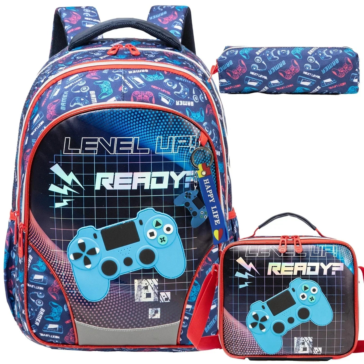 3PCS School Backpack for Boys Durable Elementary Student Backpack Large Capacity Bookbag Lightweight Mochila Back To School Bag