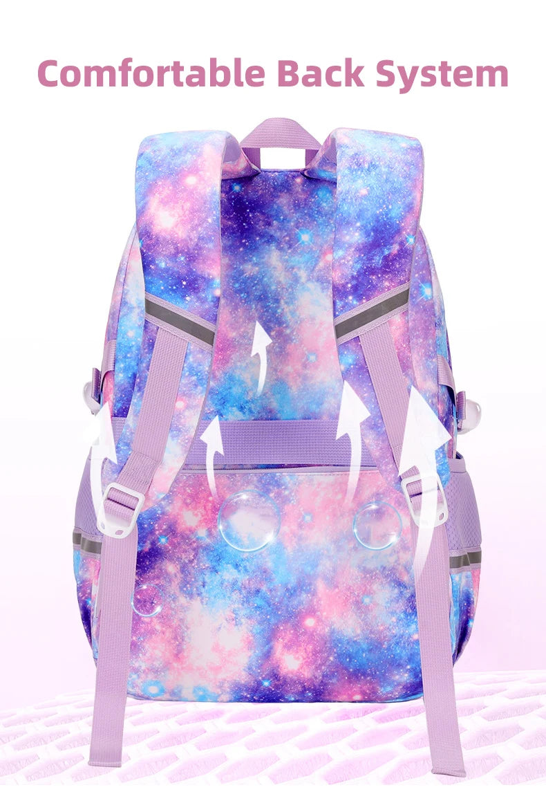 Backpack for School 3Pcs School Bag with Lunch Box and Pencil Bag Travel Backpack Bookbag for  Middle School Teens Girls