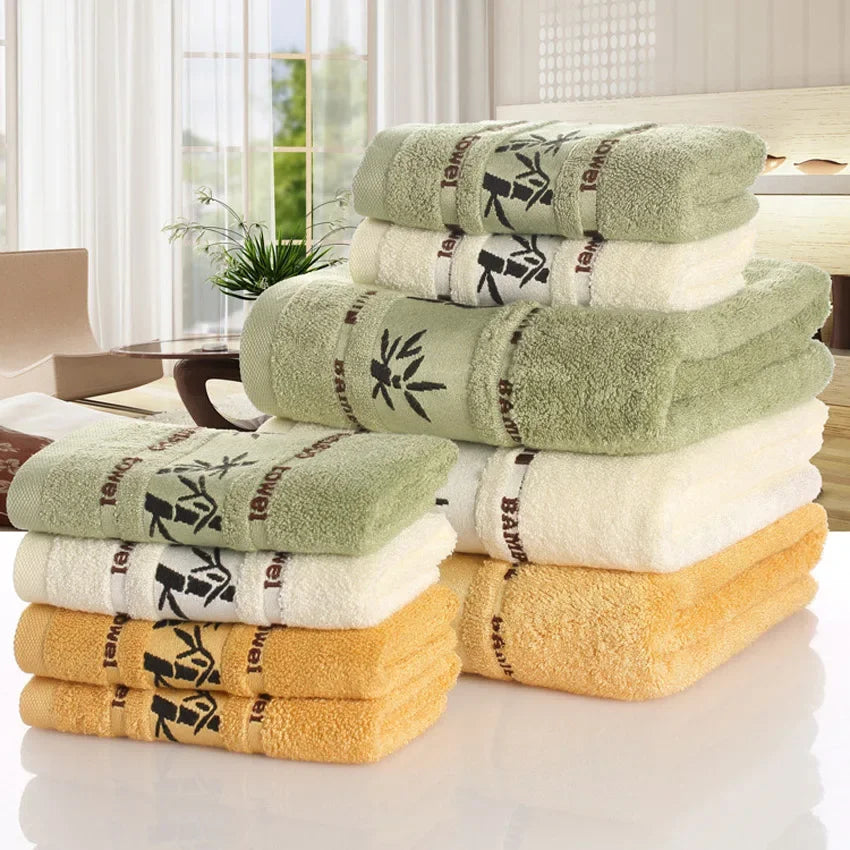 Bamboo Fiber Towels Set Home Bath Towels for Adults Face Towel  Thick Absorbent  Luxury Bathroom Towels Toalha De Praia