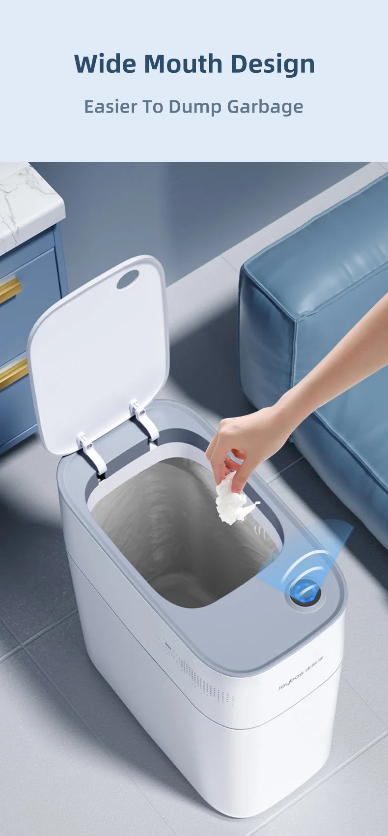 Smart Bathroom Electronic 15l Automatic Sensor  Without White Home basket for domestic toilets and bathrooms