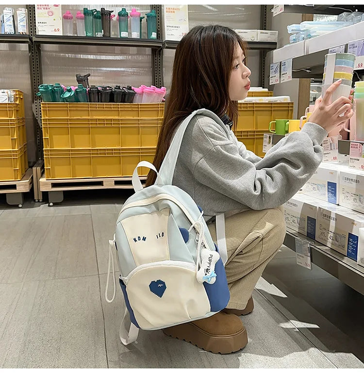 Student's Backpacks Korean Simple Versatile Fashionable Casual Cute Schoolbags High Quality Large Capacity Travel Backpacks