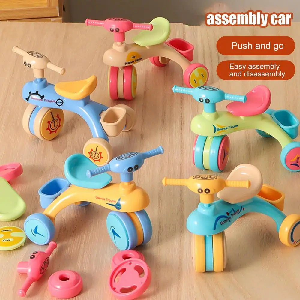 Small Tricycle Assembly Tricycle Toy Creative Inertia Tricycle Push And Go Vehicle For Boys And Girls Fine Motor Skill Toy Car