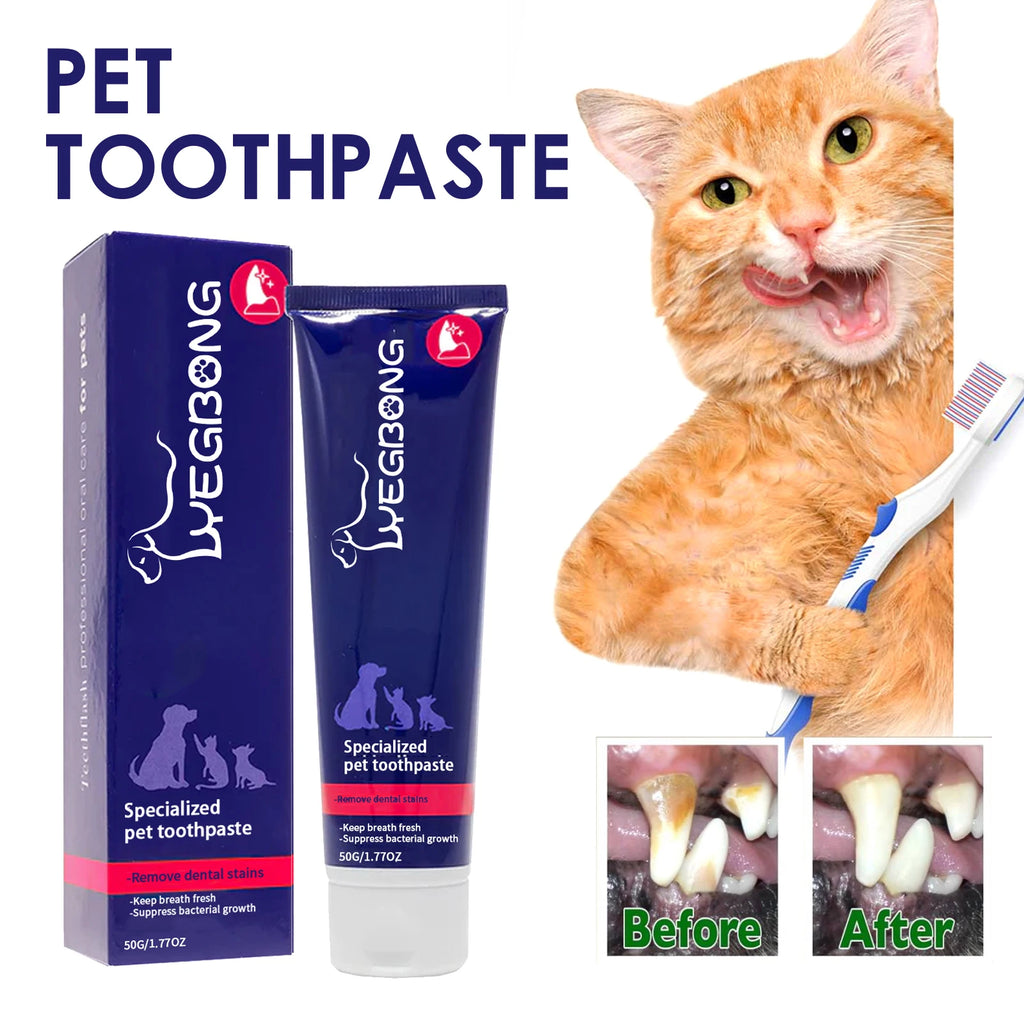 Pet Toothpaste Reduce Tartar Remove Dental Stain Eliminate Bad Breath Deodorant Whitening Dog Cat Teeth Pet Oral Care Toothpaste
