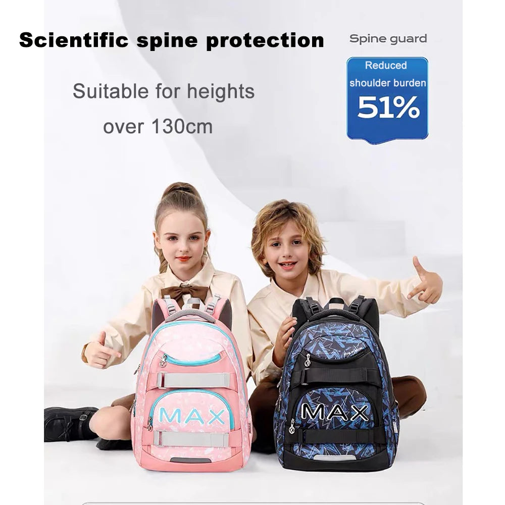 Student' Weight-reducing Backpack Large-capacity Water-removing Schoolbag Antibacterial Spine-protecting Backpack For Boys Girls