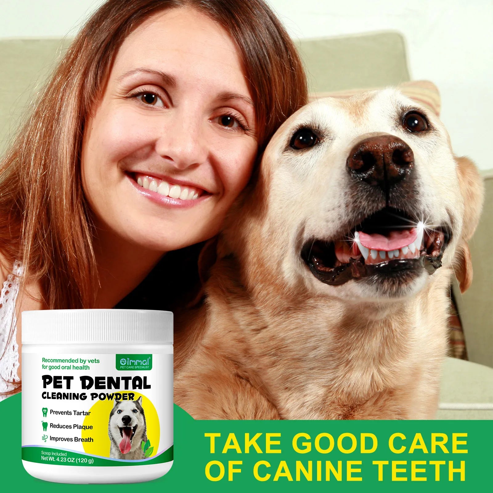 Pets Dental Clean Powder Recommended by vets for good oral health Reduces Plaque Prevents Tartar Improves Breath with Probiotics