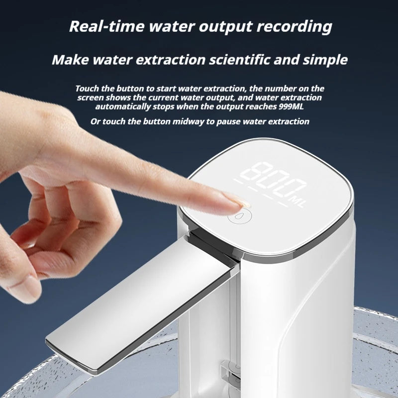 Intelligent Display Dual-use Foldable Automatic Water Pump Intelligent Quantitative Electric Water Dispenser for Bottled Water